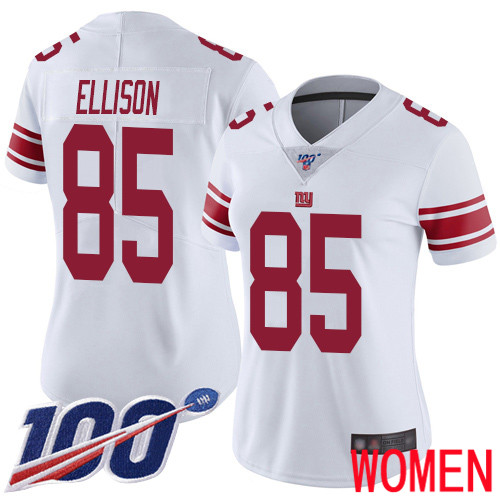 Women New York Giants #85 Rhett Ellison White Vapor Untouchable Limited Player 100th Season Football NFL Jersey->women nfl jersey->Women Jersey
